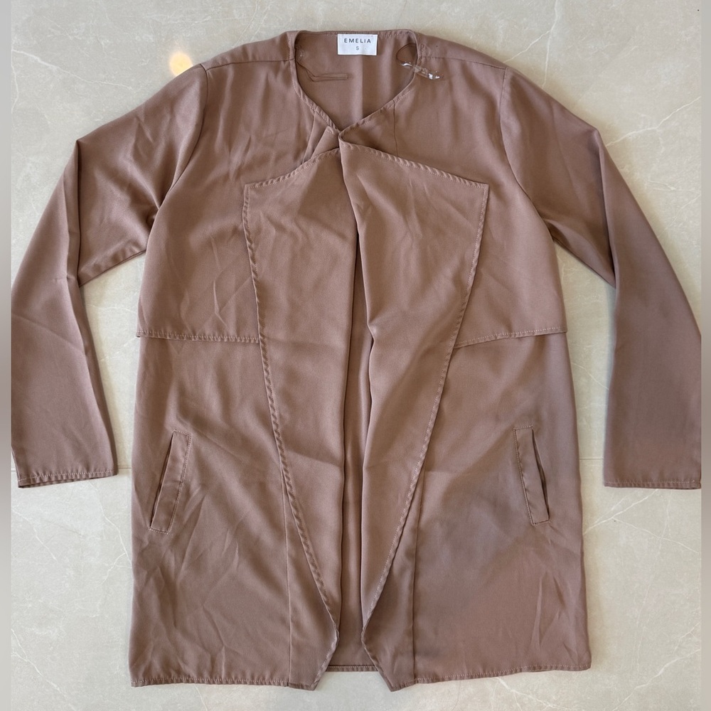 Emilia Tan Long Cardigan Blazer